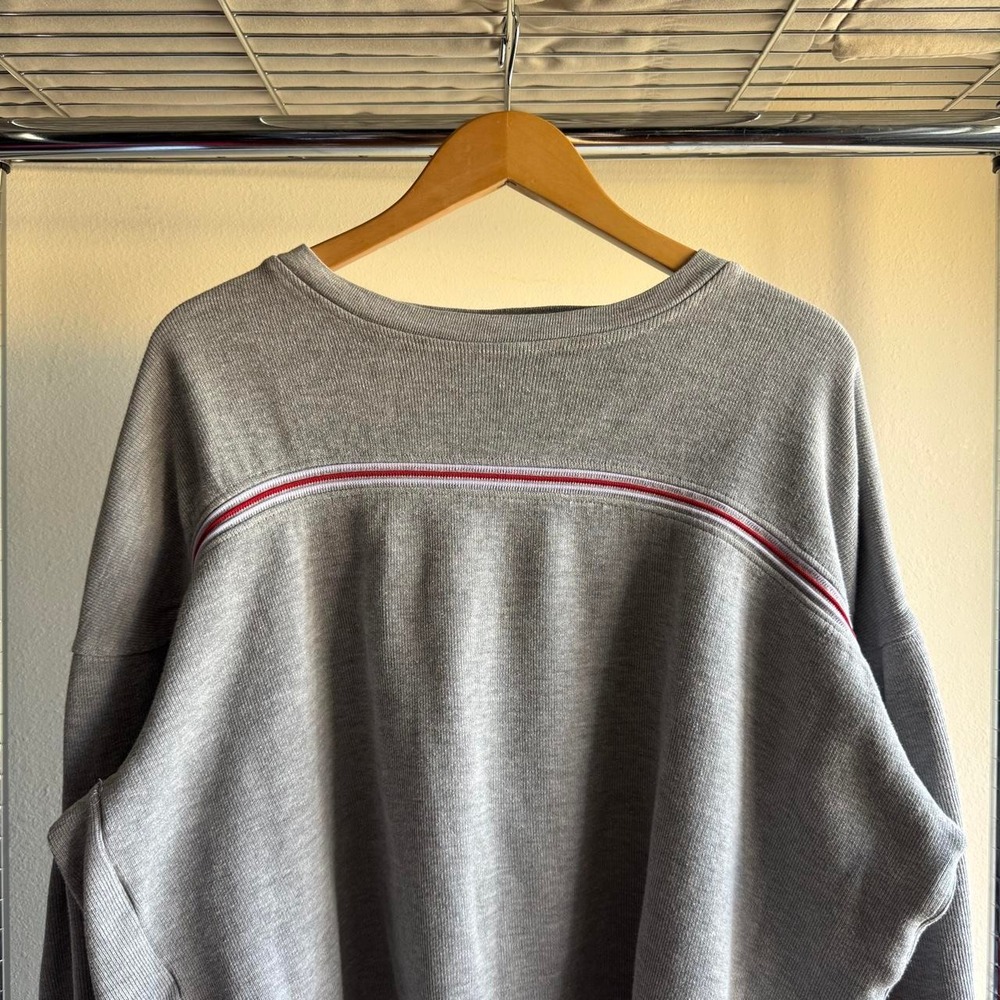Banana Jack Mens XL Grey Ribbed Thermal Long Sleeve Boxy Cropped Y2K Streetwear